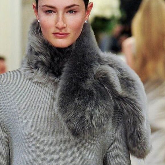 Ralph Lauren Collection * Fall 2014 Gray Italian Lamb Shearling Pull-Thru Collar - Picture 9 of 16